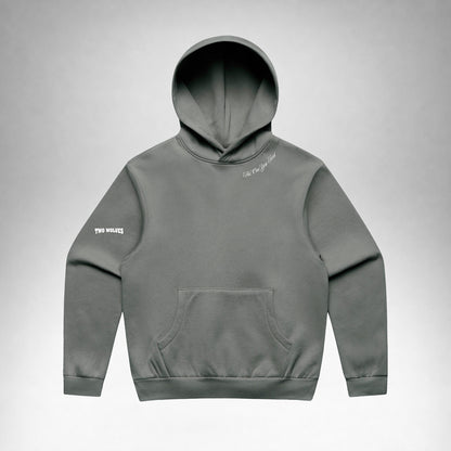 Shadow Two Wolves Staple pullover hoodie shown from the front with subtle white logo details.
