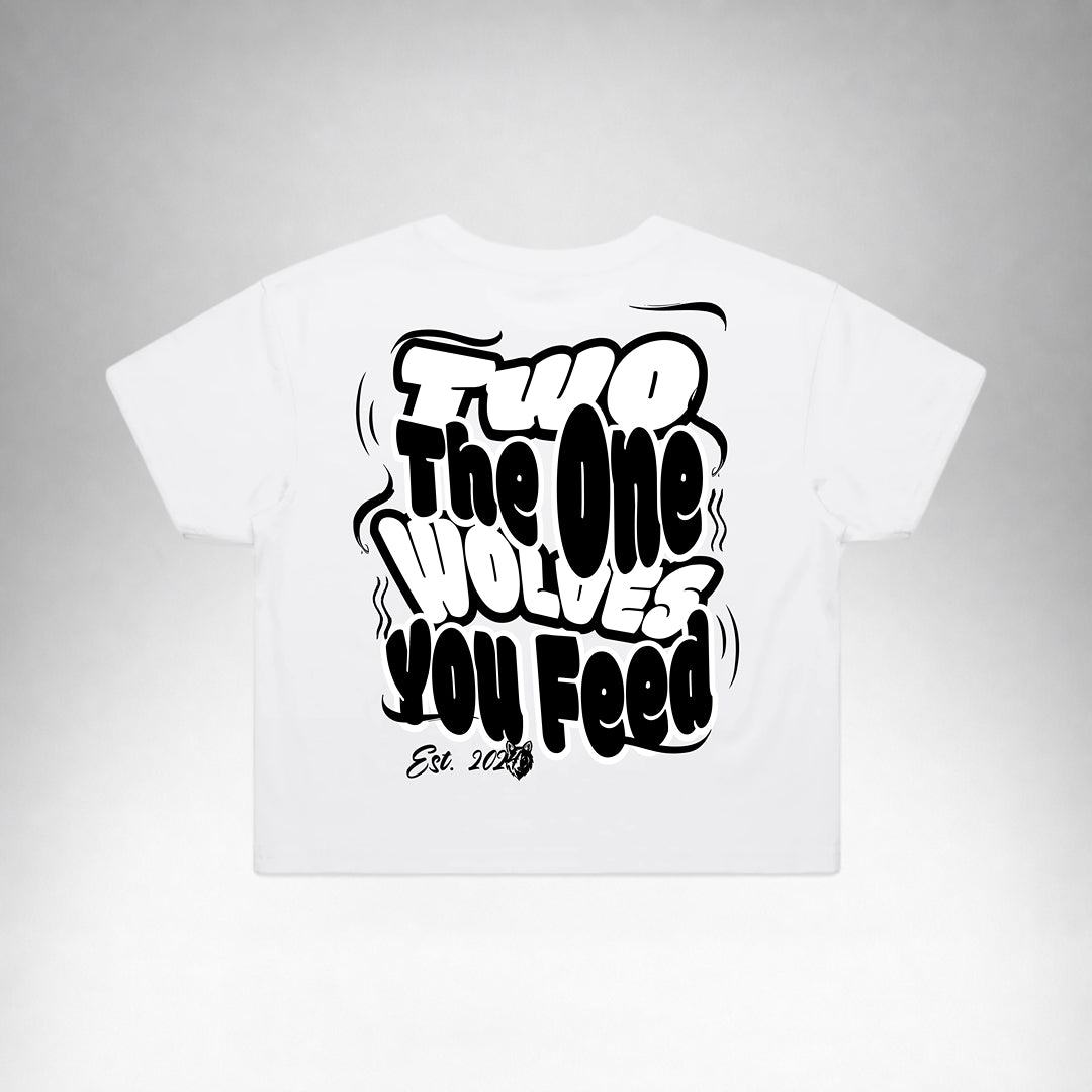 T-Shirt Crop Womens TOYF - White/Black