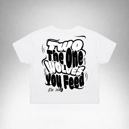 T-Shirt Crop Womens TOYF - White/Black