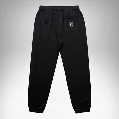 Black Two Wolves track pants, back part