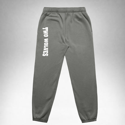 Shadow Two Wolves track pants with white logo on leg, front part